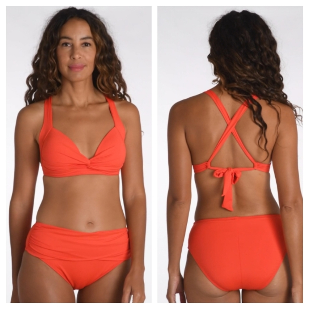 LA BLANCA Paprika Twist Front Banded Bikini Set